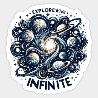 Explore the Infinite – Cosmic Galaxy Space Artwork Gift Sticker